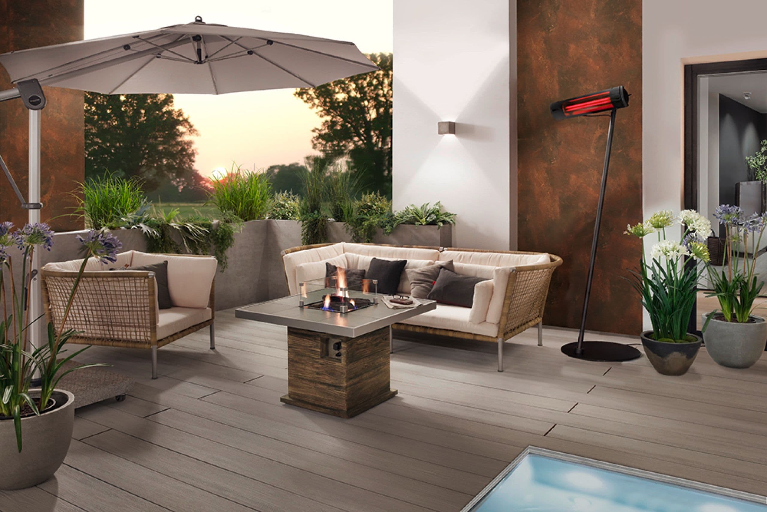 Flexible Wärme am Abend – der STAND auf der Terrasse